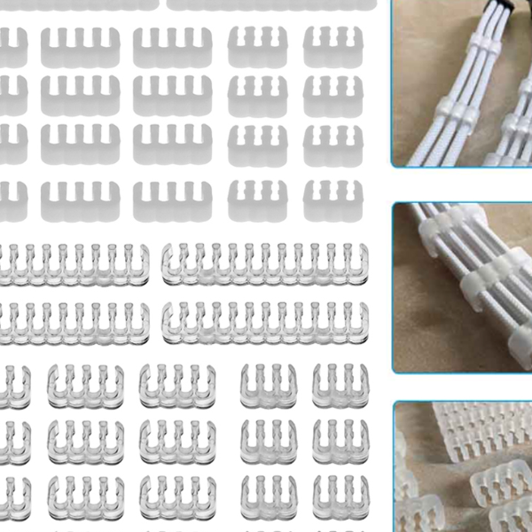Organizer Cable Comb Clamp, CPU Computer Wire Management Clip, Sleeved Cable Manager for Clean Setup