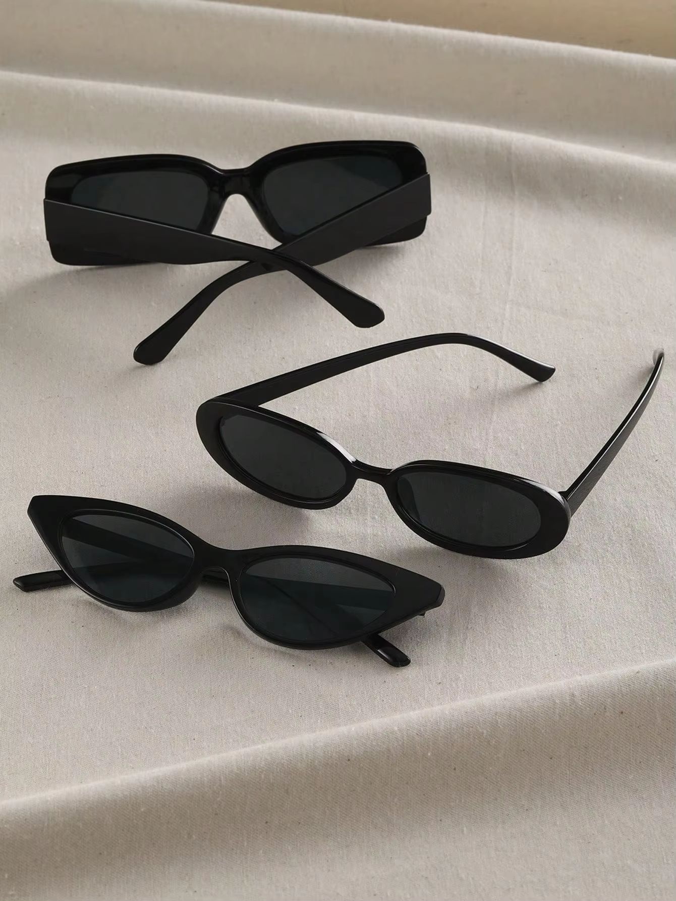 ShapeSwap 3-Pack Sunglasses Trio – Cat Eye Round Square Frames for Men & Women