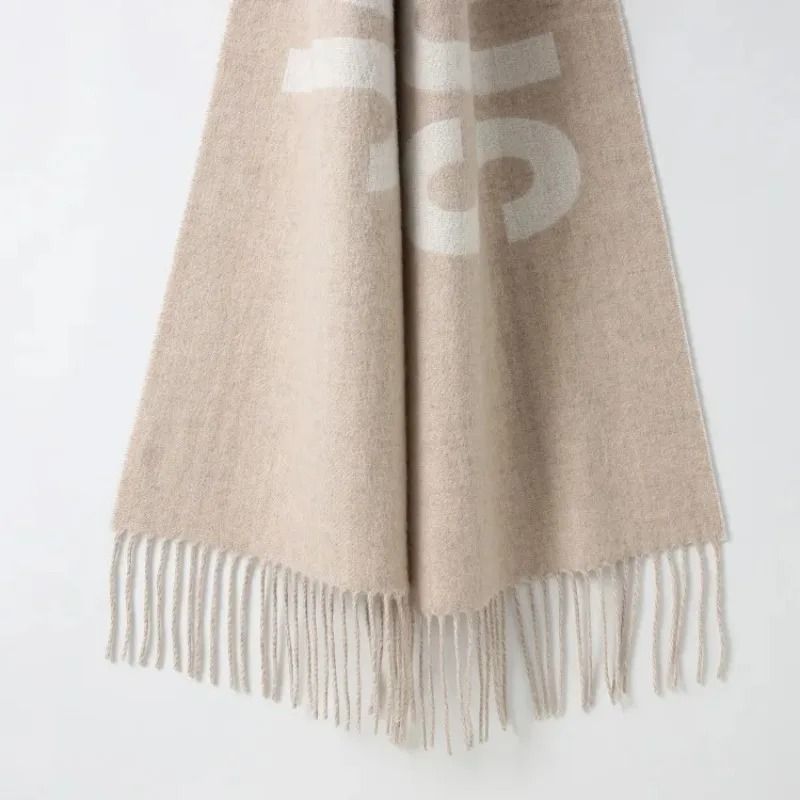 Luxury Cashmere Scarf Monogram Womens Winter Shawl