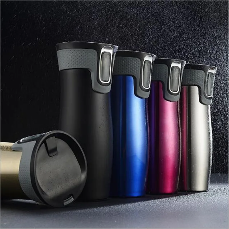 Stainless Steel Double Wall Travel Mug Leak proof Thermos Mug Coffee Cups Car Vacuum Insulaltion Thermal Water Bottle