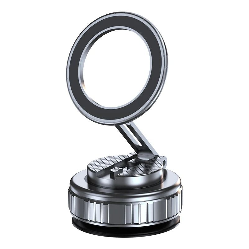 Upgraded Aluminum Alloy Vacuum Magnetic Car Phone Holder With 360 Degree Rotation And Foldable Design