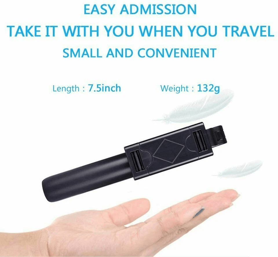 Bluetooth Selfie Stick Tripod Stand, Extendable Remote Desktop Cell Phone Holder, Adjustable Lightweight Travel Tripod
