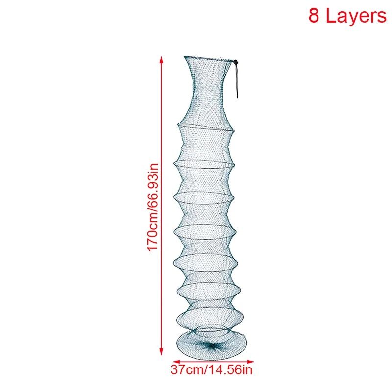 Collapsible Nylon Fishing Net Bag Shrimp and Fish Cage