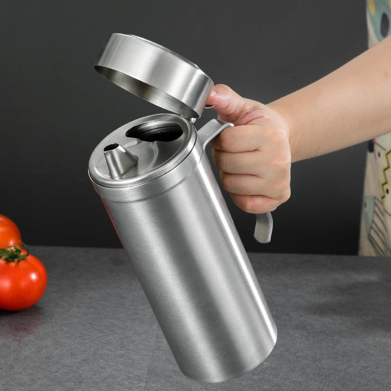 Premium Stainless Steel Leak-Proof Oil Filter Strainer, Soy Vinegar Pot, Kitchen Seasoning Bottle, Oil Storage Oiler