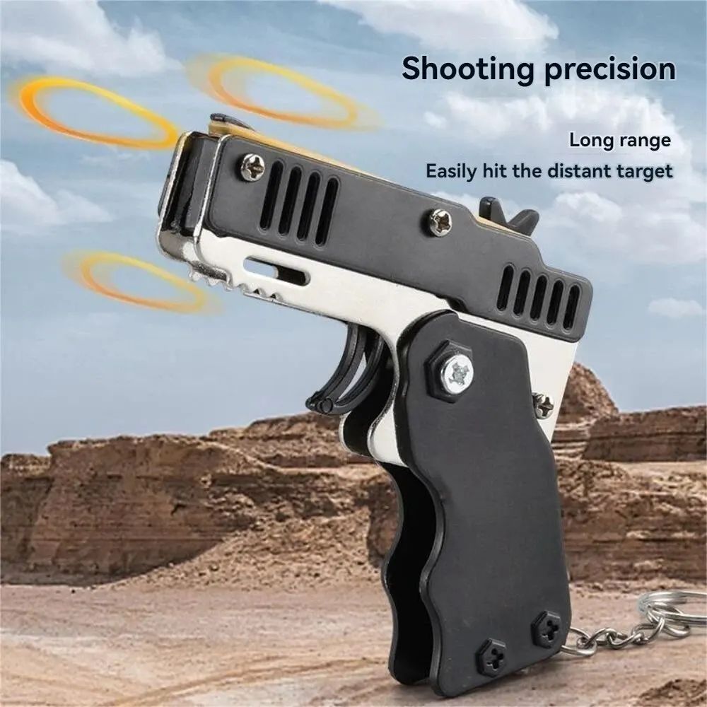 Kids Rubber Band Toy Gun – Foldable Safe Shooting Game for Boys