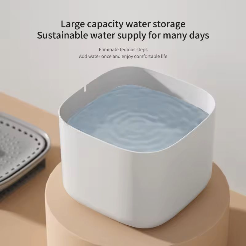 3L Cat Water Fountain with Recirculating Filter and USB Quiet Pump