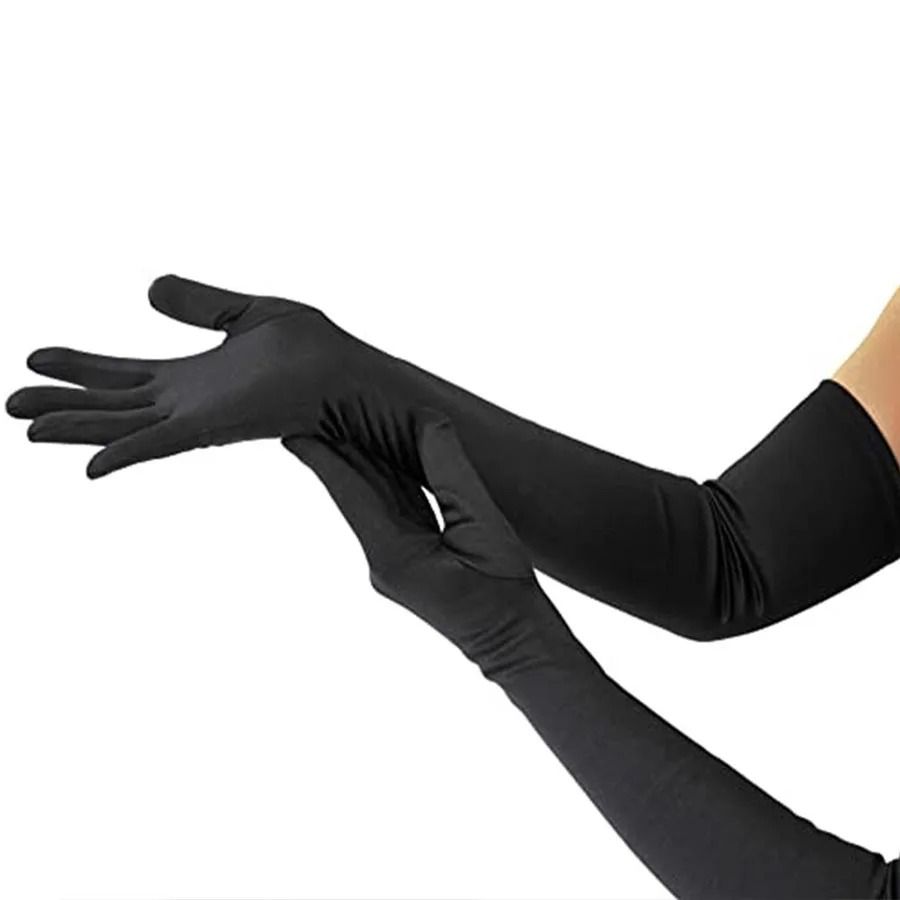 Long Velvet Opera Gloves Elegant Evening Dress Gloves for Women