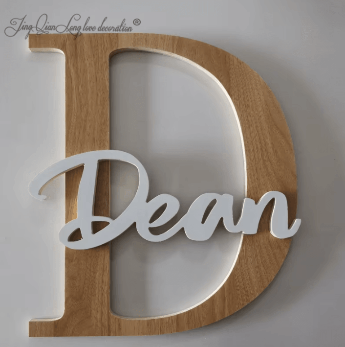 Custom Script Wooden Name Letters – Personalized Nursery Wall Decor Sign