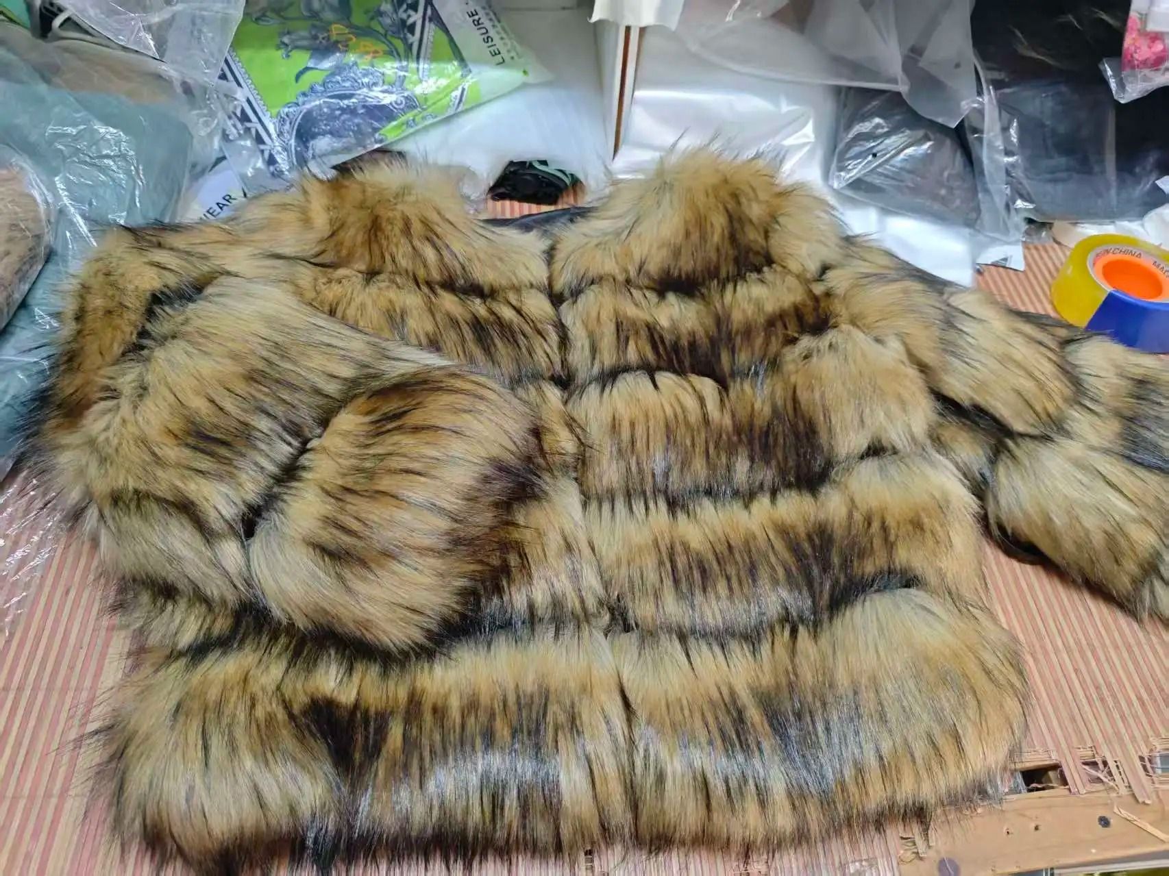 2024 Luxury Faux Raccoon Fur Coat | Premium Fluffy Winter Jacket & Thick Warm Furry Outerwear System