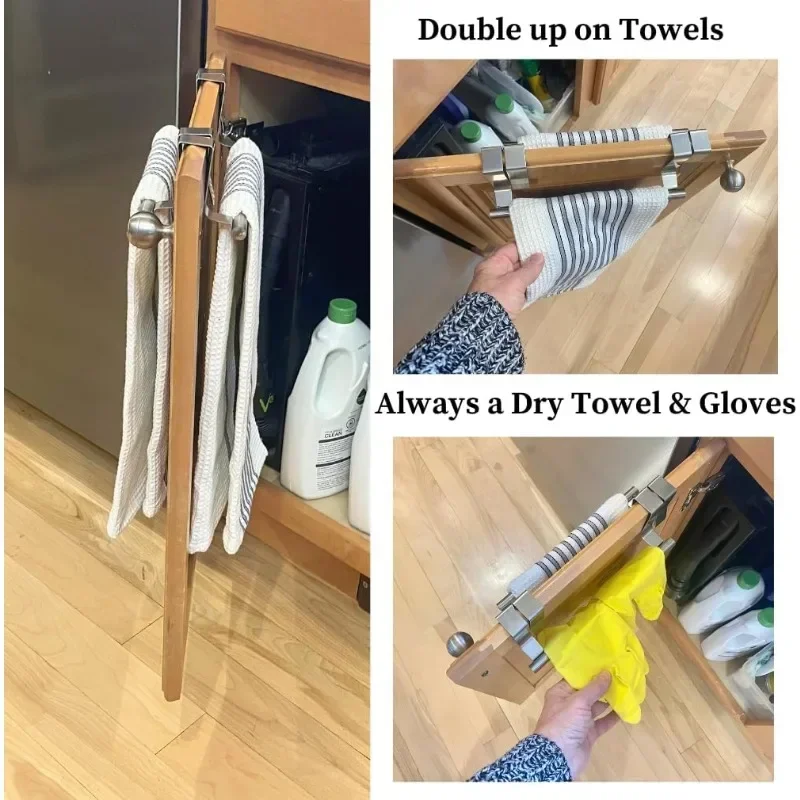 Bathroom and Kitchen Towel Storage, Door Hanging Towel Rack, Durable Space-saving Design