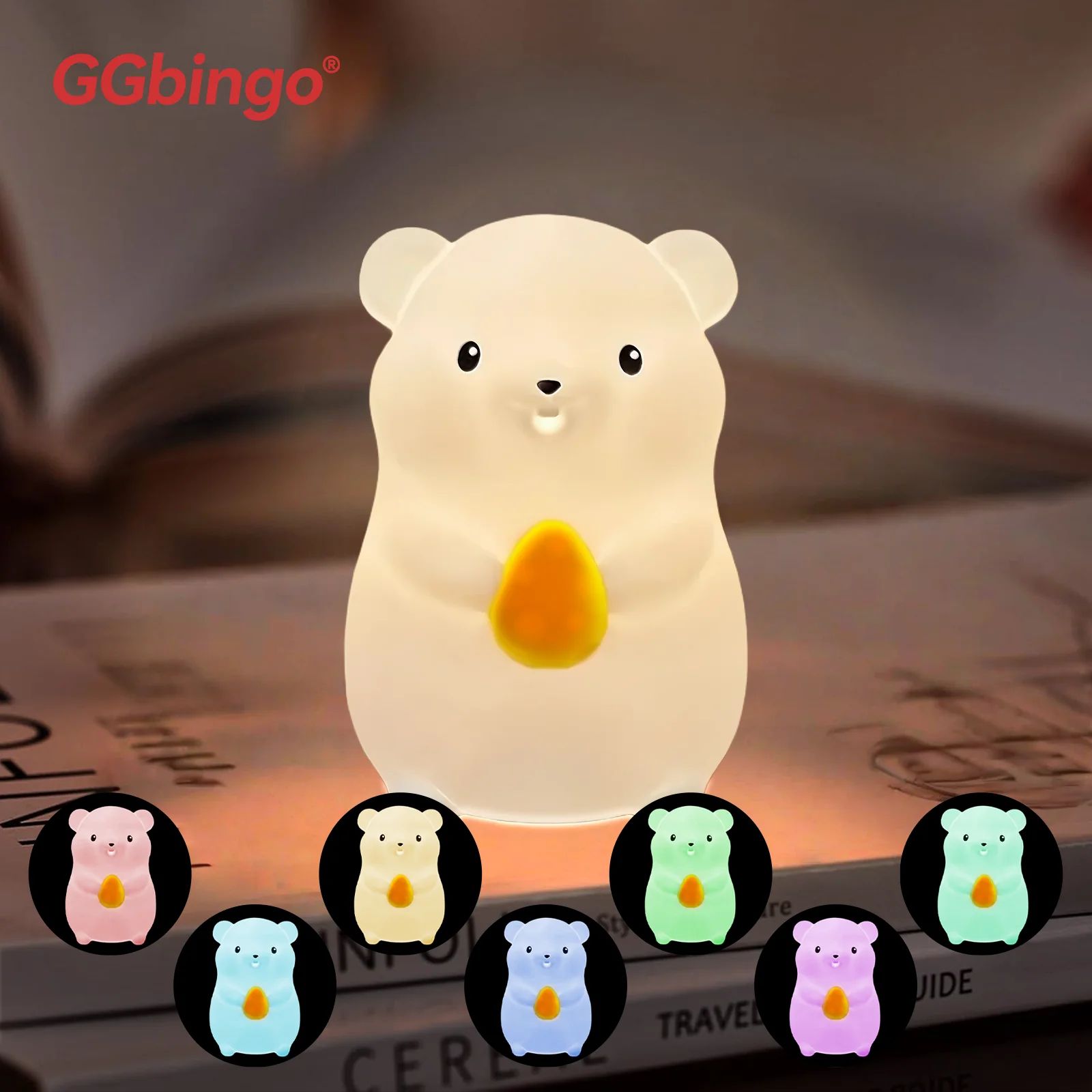 Cute Pear Duck Night Light Touch Control Silicone Lamp