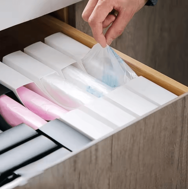 SmartDispense Wall Mounted Plastic Bag Dispenser Box Multifunctional Storage Organizer
