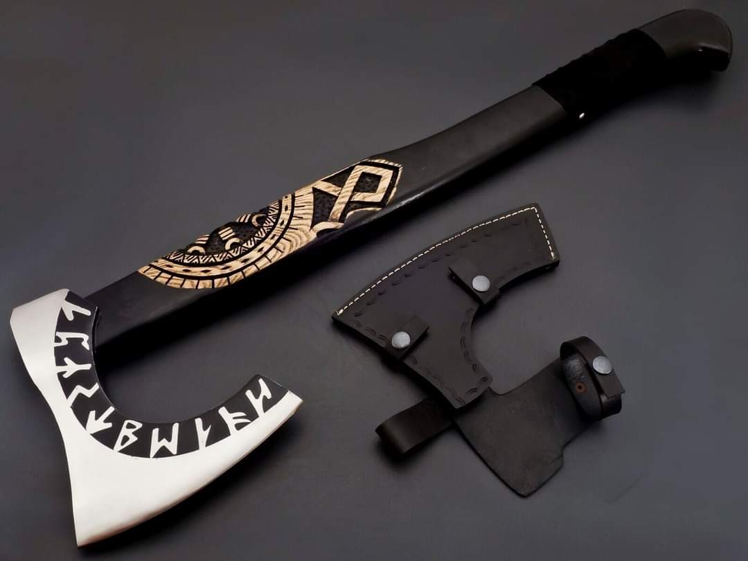 hunting axe, viking axe, with rose wood, engraved cutting axe, anniversary gifts for her, gifts for him, camping axes