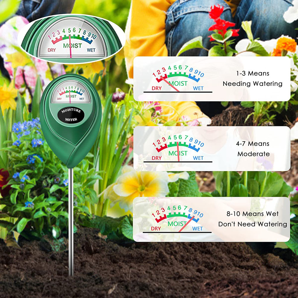 Soil Moisture Meter for House Plants and Lawn  No Batteries Required, Easy-to-Use Hygrometer Sensor for Gardening