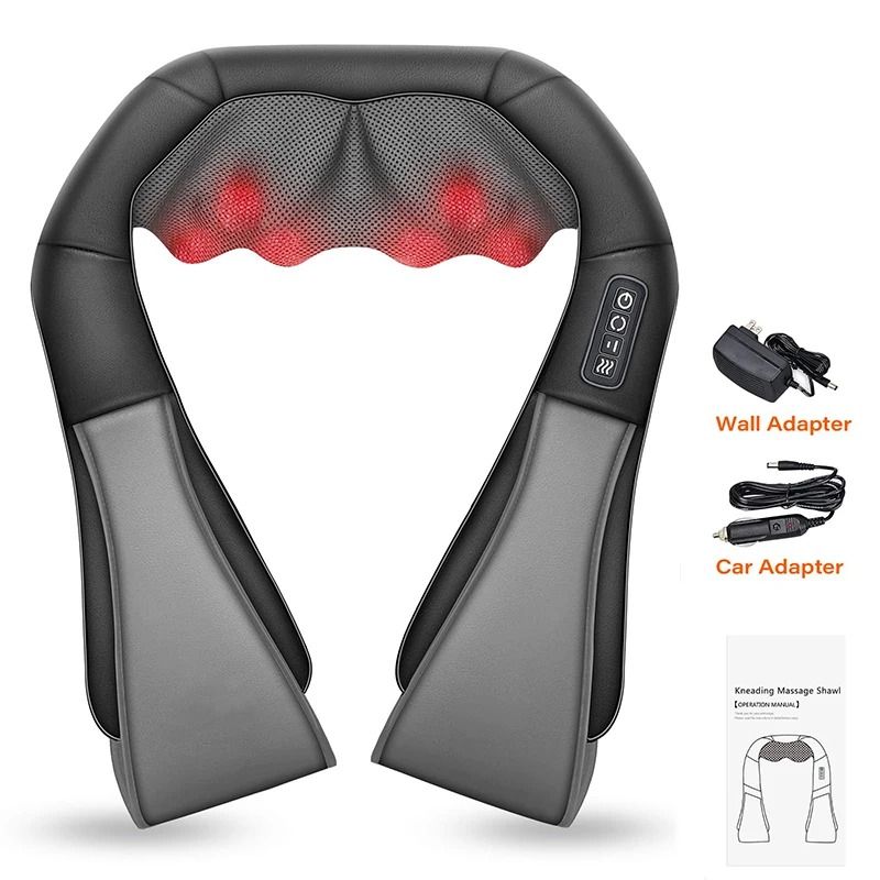 4D Shiatsu Neck and Shoulder Massager Kneading Massage Pillow with Heat