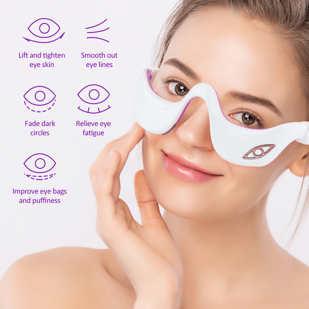 Eye Massager for Wrinkles & Bags, 3D Rechargeable Beauty Tool with Heat Therapy & Pulse Massage for Eye Care