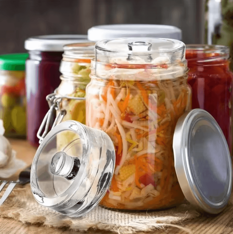 Premium Glass Fermentation Weights for Wide Mouth Mason Jars – Easy-Grip Pickling & Fermenting Kit