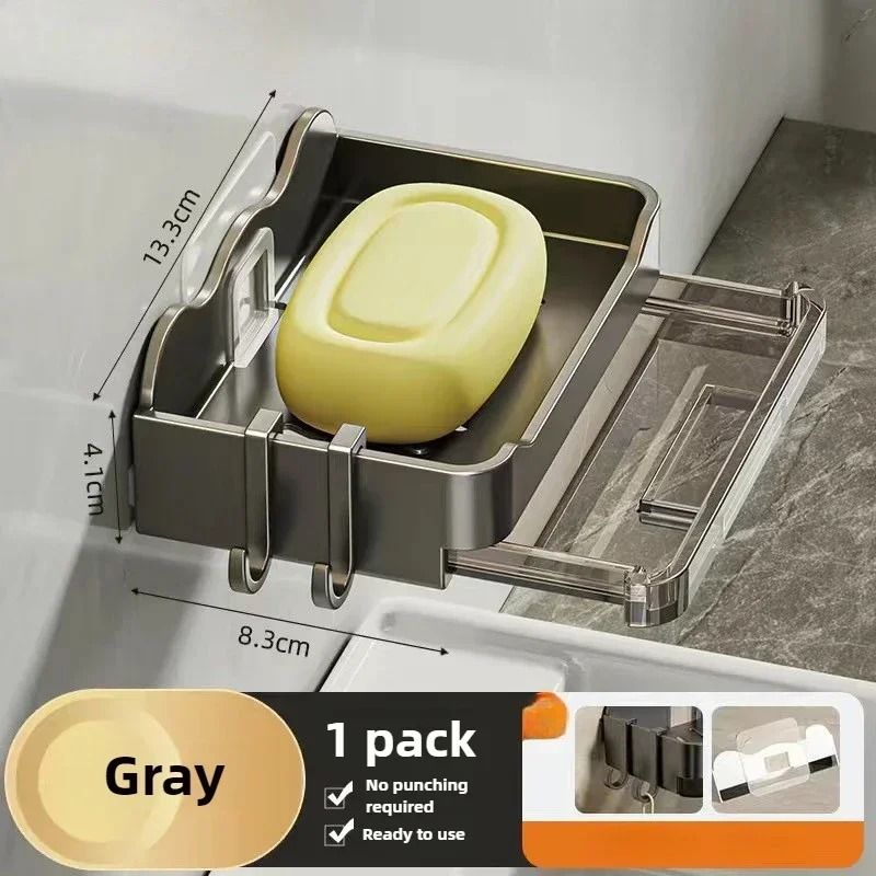 Free-Punching Wall Mounted Double Layer Soap Holder