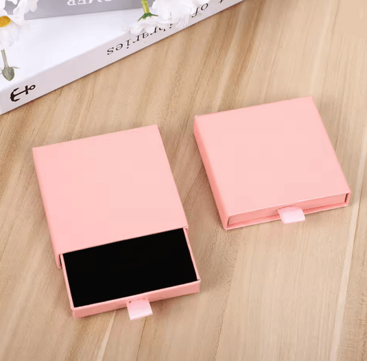 Thick Kraft Paper Drawer Jewelry Box with Sponge Insert