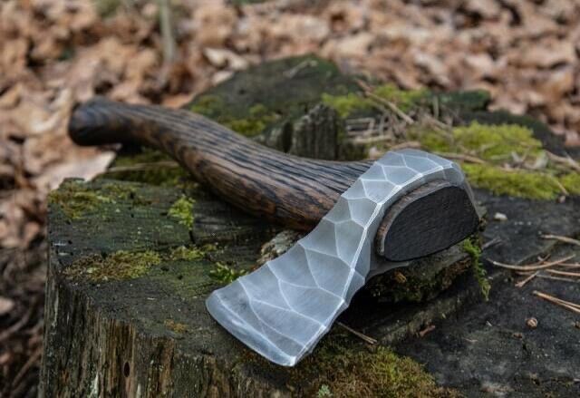 Hand-Forged Carbon Steel Viking Bearded Axe | Rosewood Handle | Handmade Camping & Battle Axe | Perfect Christmas
