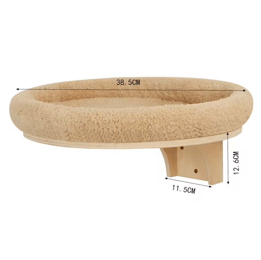 Wall Mounted Wooden Cat Climbing Shelves with Sisal Scratching Post Hammock and Pedals