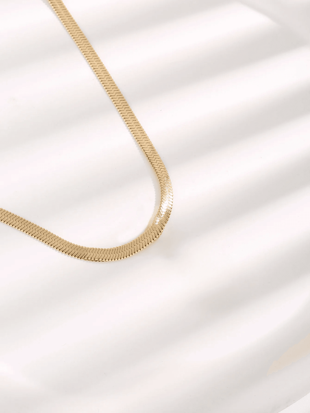 Gold Plated Stainless Steel Herringbone Necklace