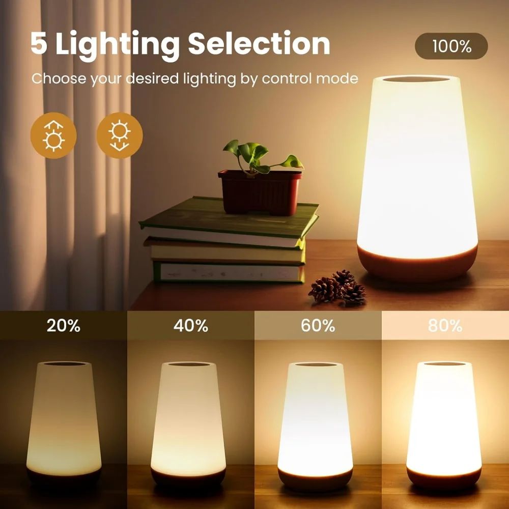 RGB Touch Bedside Lamp Rechargeable Night Light