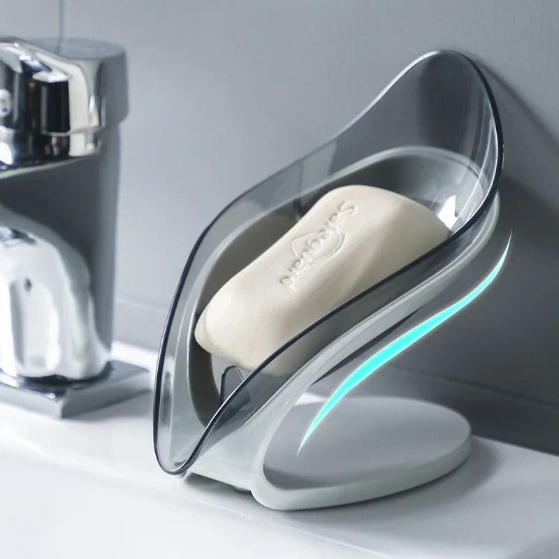 Leaf Shape Suction Cup Soap Dish for Bathroom and Laundry