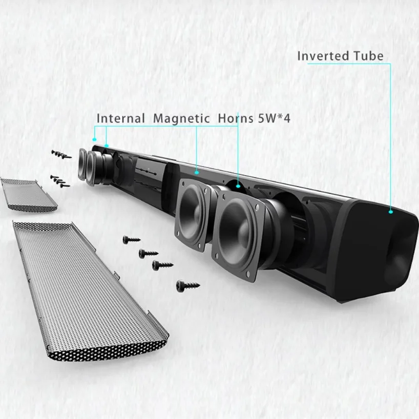 Bluetooth Soundbar Speakers, Stereo Surround Sound Home Cinema with Remote Control