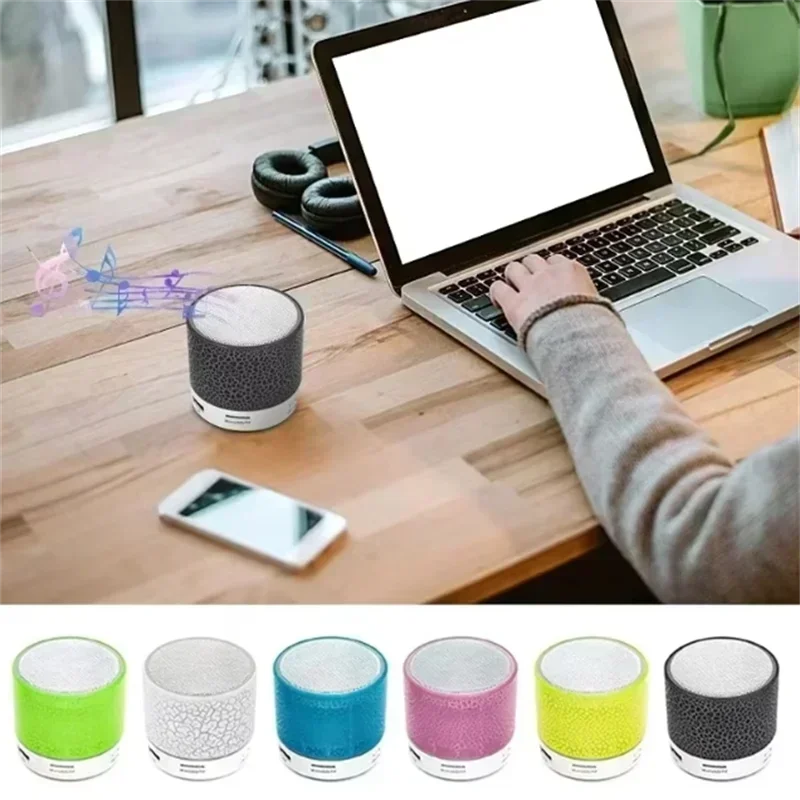Bluetooth Mini Speaker with Colorful LED & Subwoofer Wireless USB Portable Audio