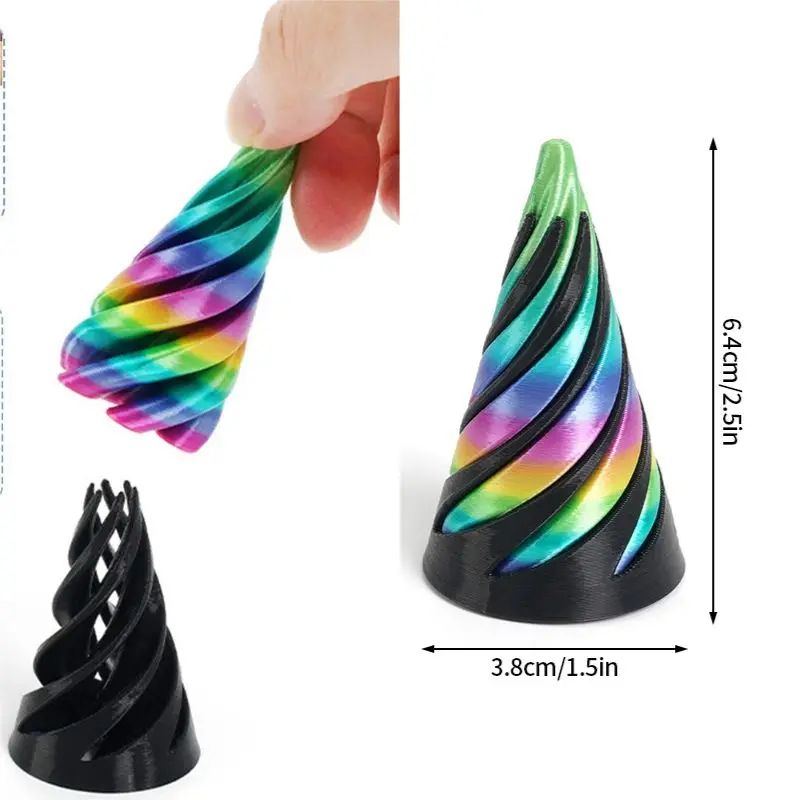 Impossible Pyramid Spiral Cone Fidget Toy for Stress Relief and Desk Display