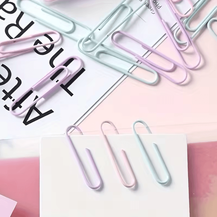 50 Piece Metal Paperclips – Paper Binder Clips and Document Bookmarks for School and Office Supplies Clips