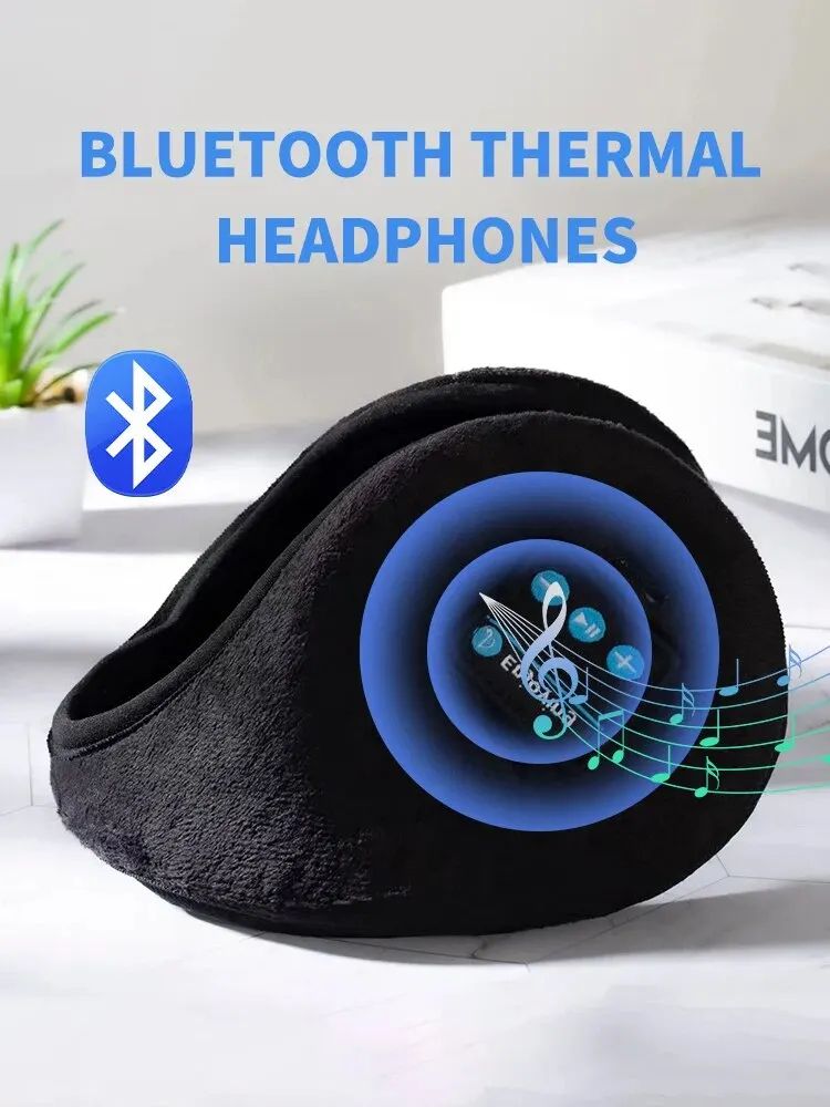 Bluetooth Music Earmuffs Wireless Winter Warmers | Velvet Sports Ear Warmers for Running Walking with Built-in Headphone