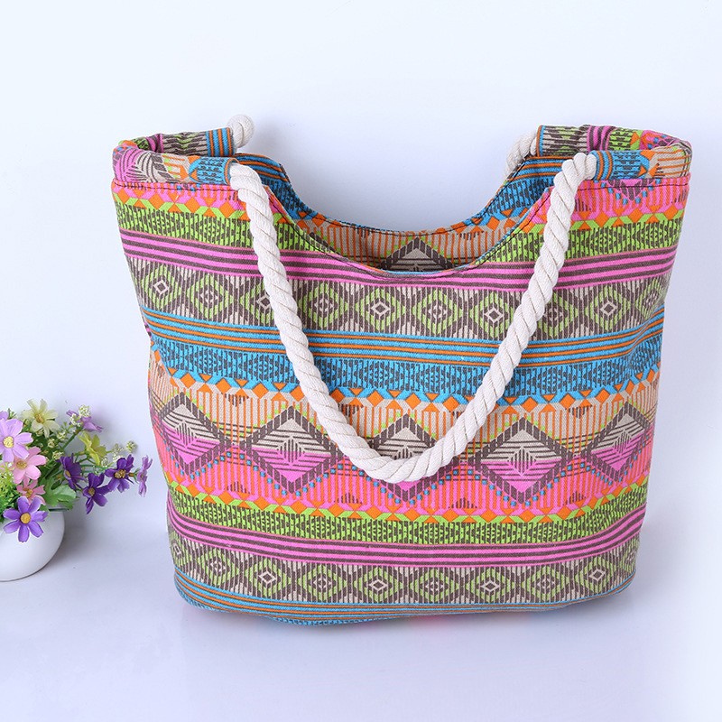 Canvas Beach Tote Bag for Women Casual Shoulder Lunch Handbag