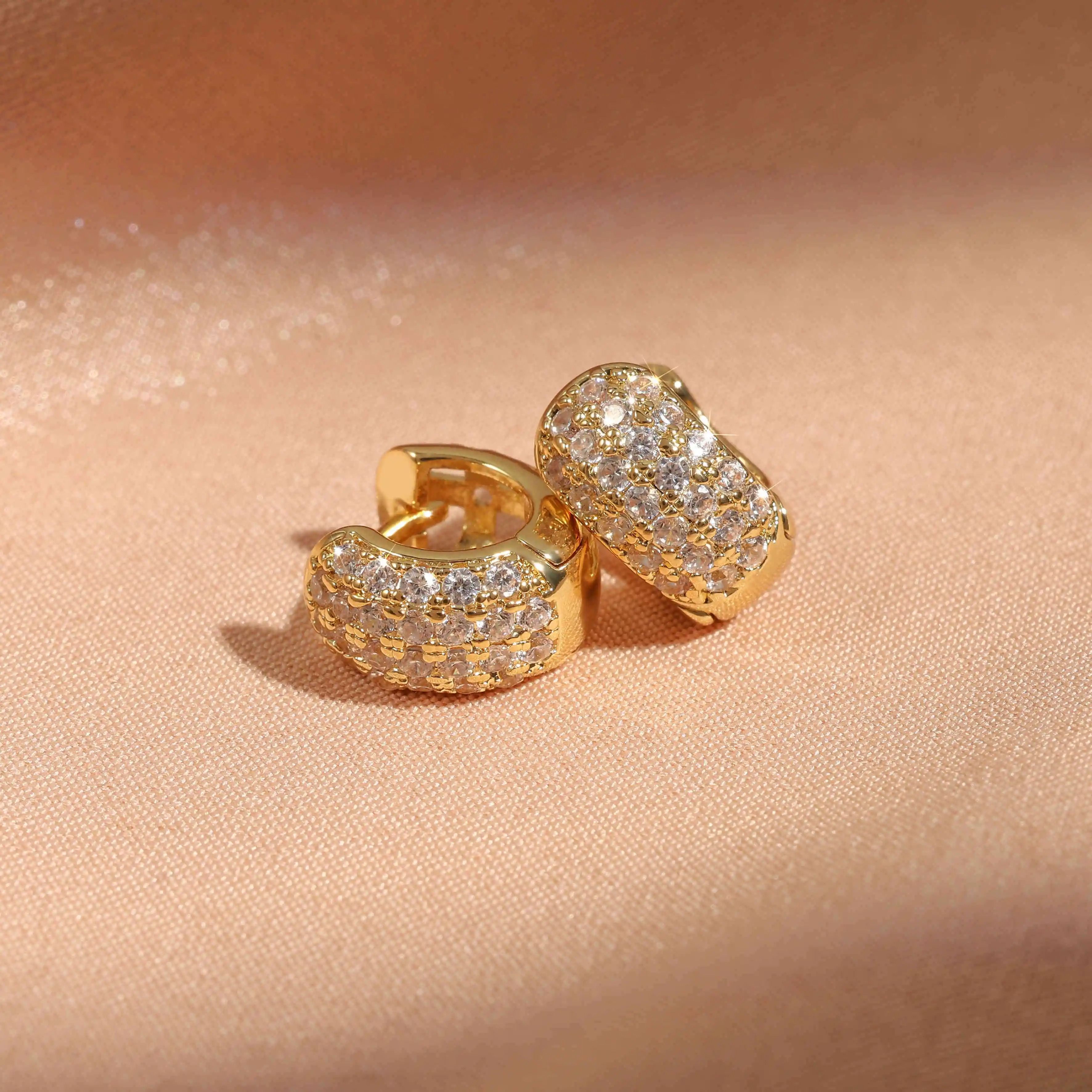 Triple Heart Cubic Zirconia Hoop Earrings