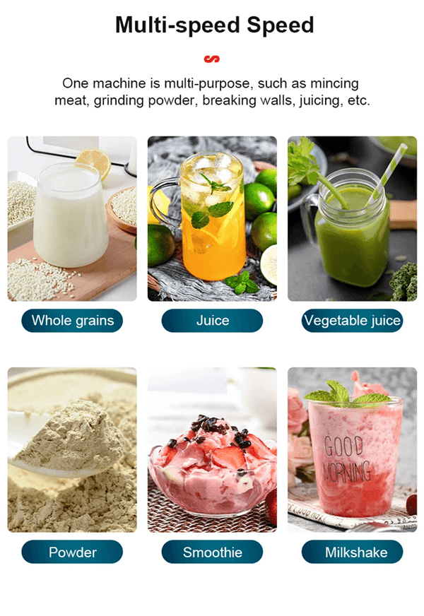 2000W Heavy Duty Commercial Blender Stationary Mixer Food Processor Ice Smoothies for Kitchen High Power Juicer Blender