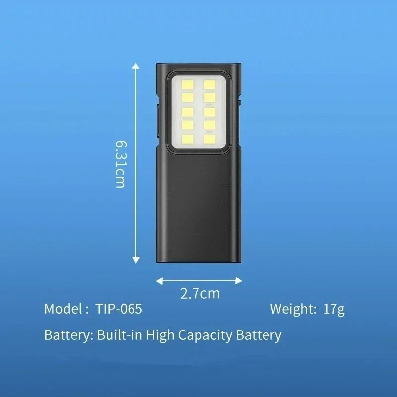 Mini EDC LED Flashlight Keychain Light with USB Rechargeable Battery