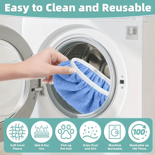 Reusable Mop Pads (4-Pack) – Ultra-Fine Fiber Dry & Wet Replacement Cleaning Cloths