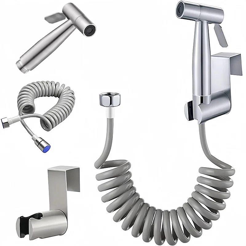 Stainless Steel Handheld Bidet Toilet Sprayer Kit with Way Valve for Personal Hygiene Pet Bathing