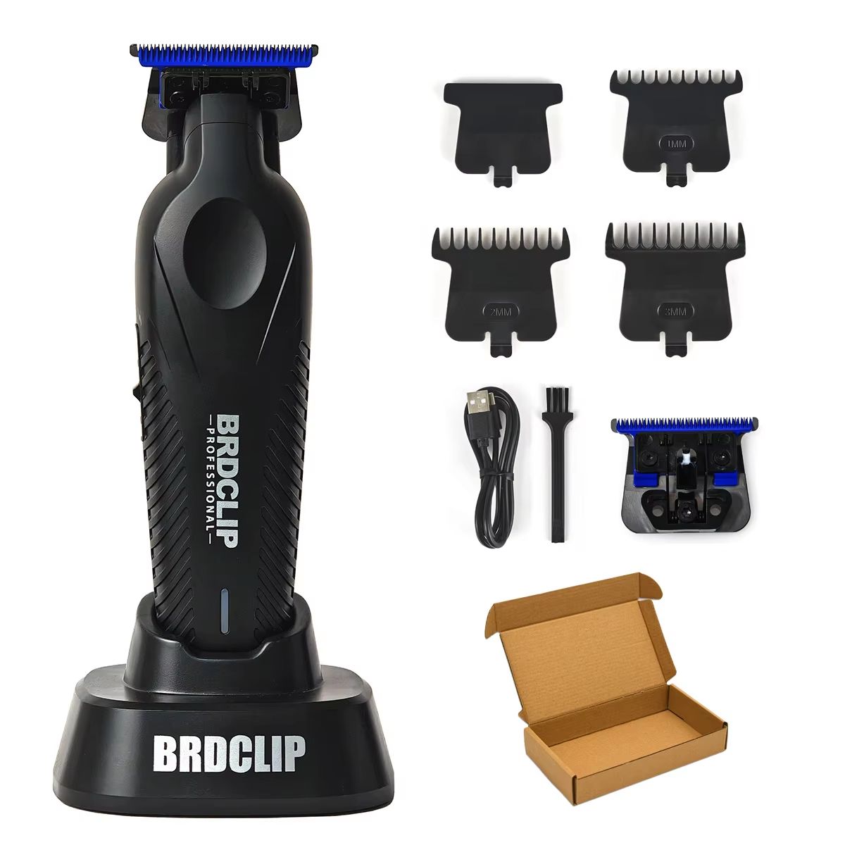BRDCLIP BRD9615 Professional Mens Hair Trimmer 9000RPM High Speed Electric Clipper with DLC Blue Blade
