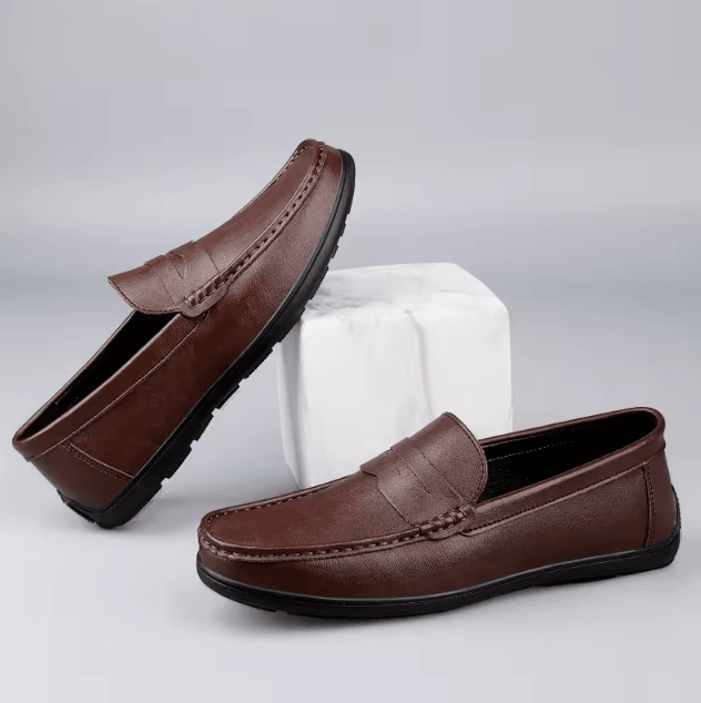 UrbanClassic Men Genuine Leather Loafers Breathable Slip On Casual Boat Shoes