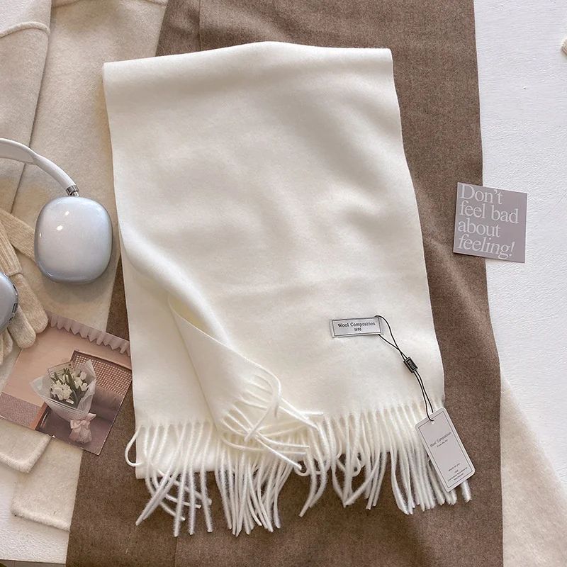 Luxury Winter Wool Blend Pashmina Scarf – Thick Cashmere-Feel Women's Shawl & Wrap 2024
