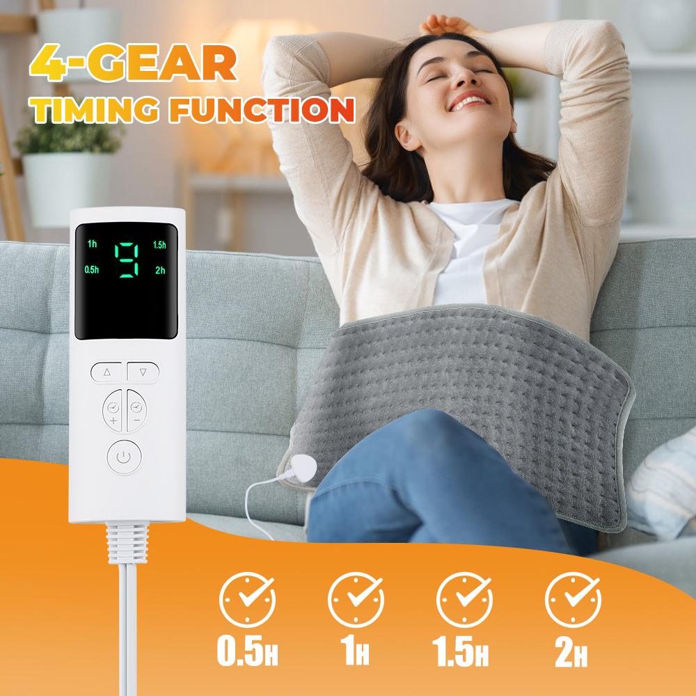 Electric Heating Pad Blanket, Timer Heating Pad for Shoulder, Neck, Back, Spine, Leg, Winter Warm Relief