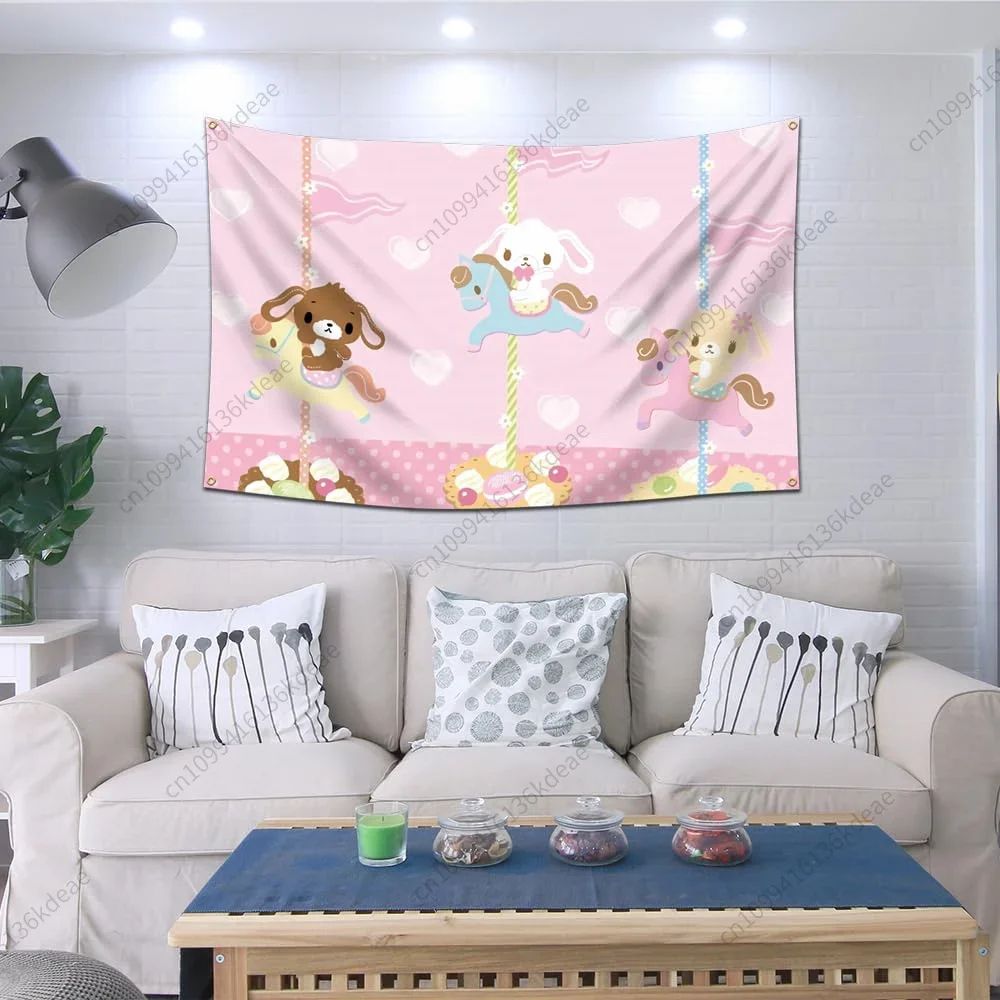 Sugarbunnies Tapestry Anime Wall Hanging for Kawaii Room Decor