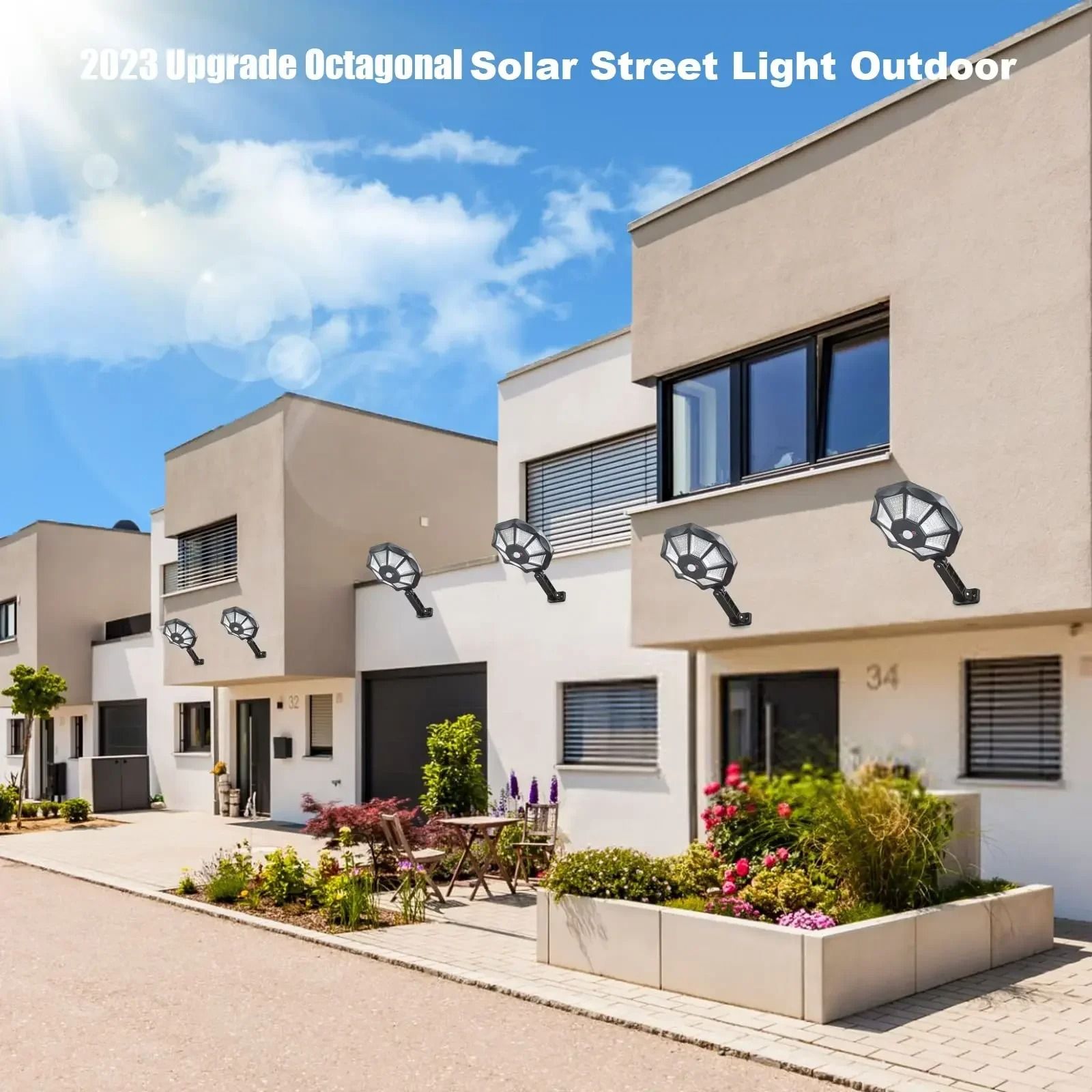 168 LED Solar Street Wall Light | 7000LM High-Brightness Motion Sensor Security Lamp for Yards