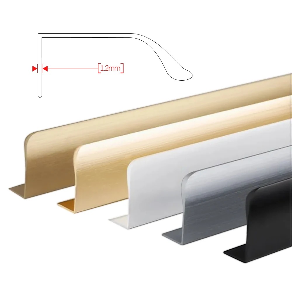 Modern hidden cabinet handles Aluminum Cabinet Pulls for Kitchen Cupboards and Drawers