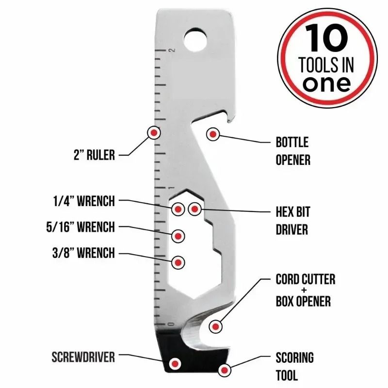 10 in 1 EDC Pocket Survival Tool Keychain