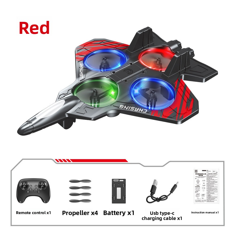 Stunt Foam Fighter Airplane Toy Drone, Kids Flying Helicopter RC Hobby Jet Plane with Light