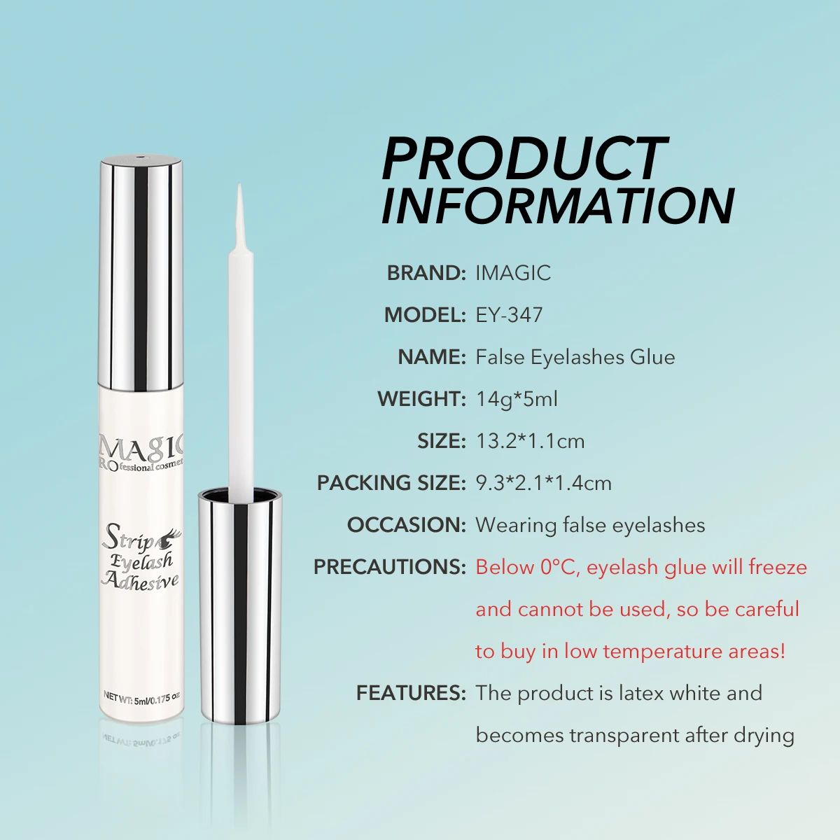 Imagic 5ml Waterproof Lash Extension Glue – Fast Dry, Strong Hold, Transparent