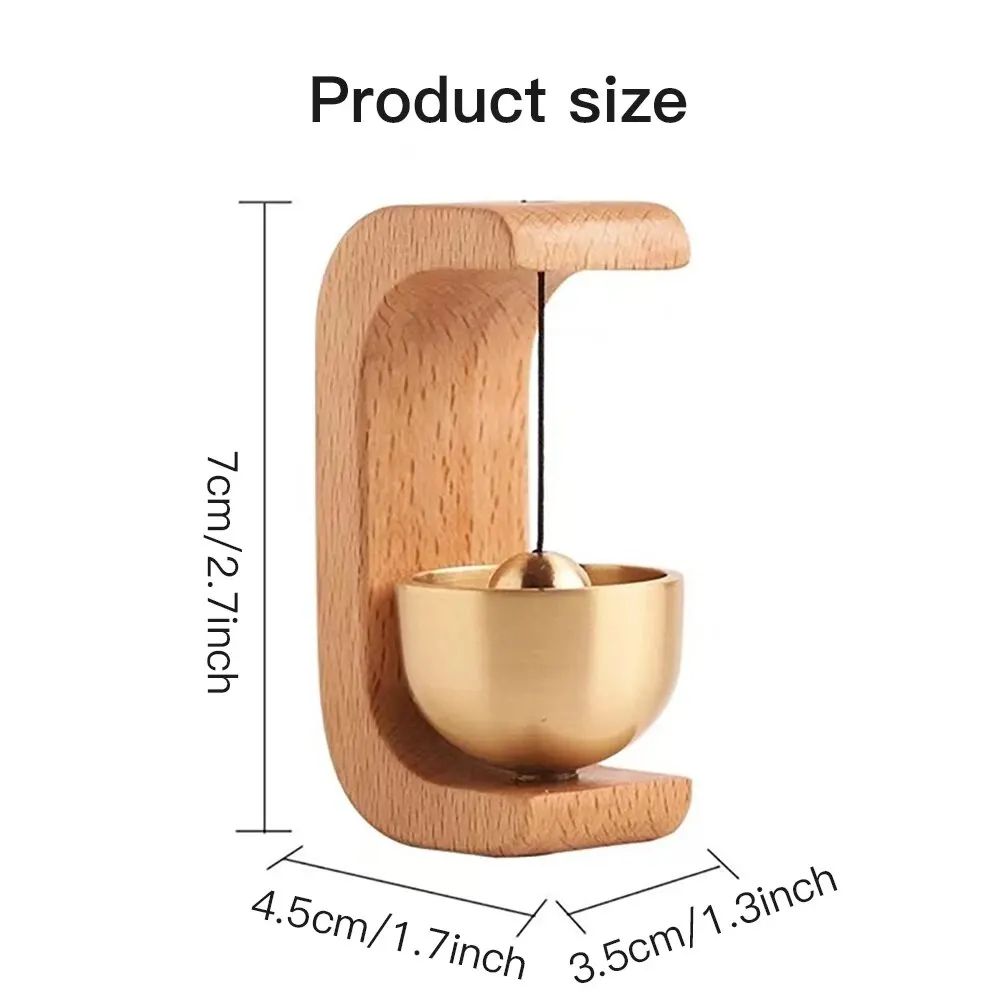 SereneTone Magnetic Wind Bell – Wooden Door Chime with Copper Bell for Home, Car & Entryway Decor